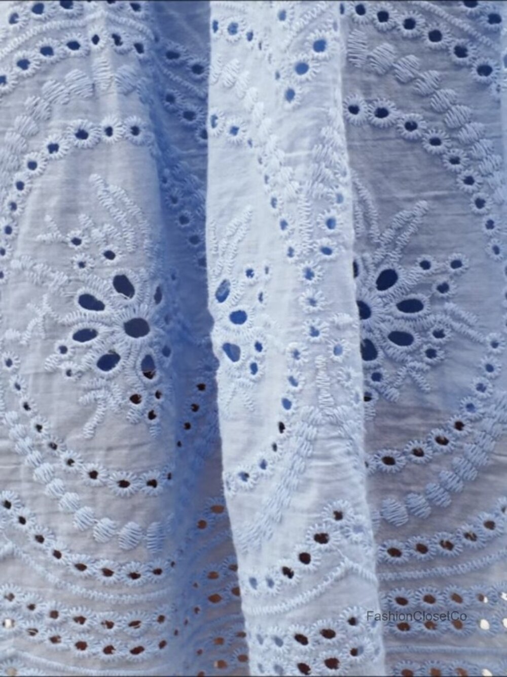 Women's Eyelet Babydoll Dress Short Sleeve V Neck Lace Ruffle Tiered Mini Casual - Picture 6 of 6